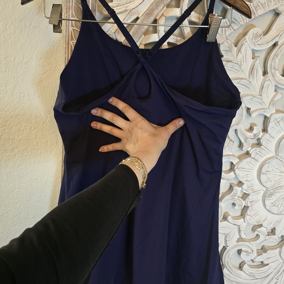 Women's Athletic Sleeveless Built In Shorts Navy Mini Dress XL Sports - Picture 4 of 5